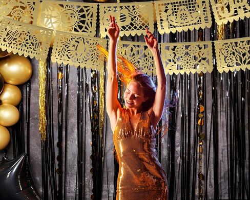 Gold Papel Picado Banner - Matte Gold Papel PicadoTissue Paper Banner for fiestas, weddings, bridal shower, engagement, baby shower, birthdays 2 pack/12ft long each)/ Not plastic in Kuwait