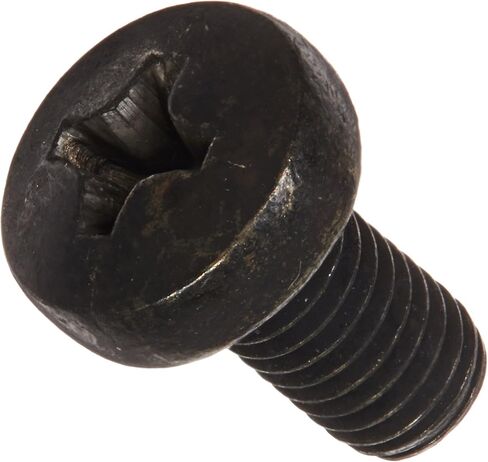 18-8 Stainless Steel Pan Head Machine Screw, Black Oxide Finish, Meets DIN 7985, #2 Phillips Drive, M4-0.7 Thread Size, 12 mm Length, Fully Threaded, Imported (Pack of 50) in Saudi Arabia