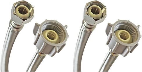 موصل المرحاض Fluidmaster B3T16، من الفولاذ المقاوم للصدأ المضفر - 1/2 خيط ضغط أنثى × 7/8 خيط بالكوك، طول 40.64 سم in Saudi Arabia