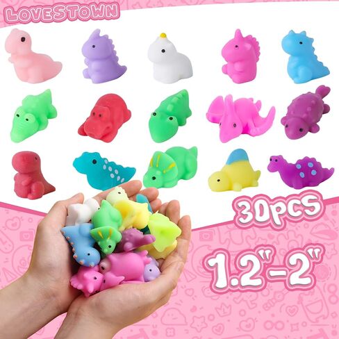 LovesTown 30 قطعة ألعاب الإجهاد Kawaii، ألعاب الديناصورات Mochi ألعاب صغيرة تململ للأطفال هدايا هدايا الحفلات in Saudi Arabia