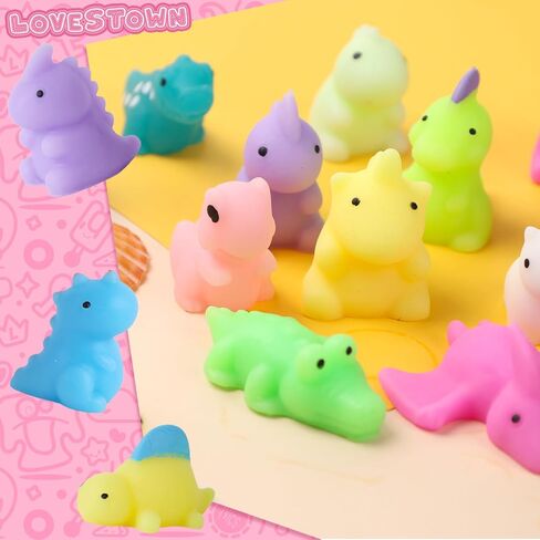 LovesTown 30 قطعة ألعاب الإجهاد Kawaii، ألعاب الديناصورات Mochi ألعاب صغيرة تململ للأطفال هدايا هدايا الحفلات in Saudi Arabia