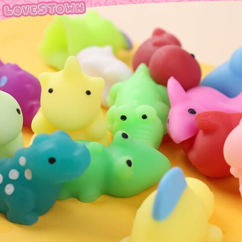 LovesTown 30 قطعة ألعاب الإجهاد Kawaii، ألعاب الديناصورات Mochi ألعاب صغيرة تململ للأطفال هدايا هدايا الحفلات in Saudi Arabia