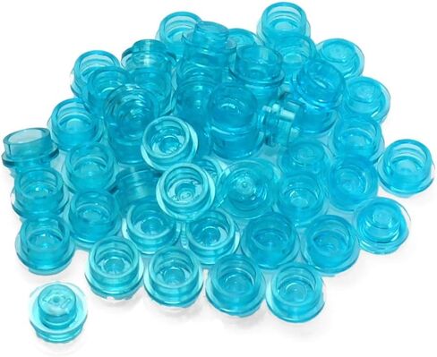 LEGO Parts: 100 Round Transparent Blue Plates 1x1 in Saudi Arabia