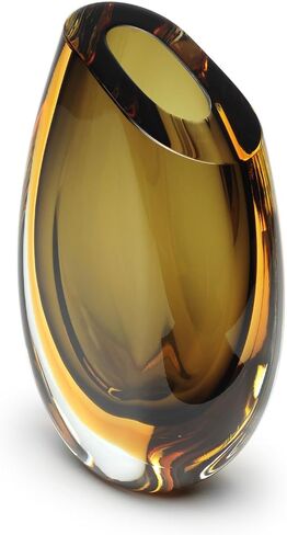Cá d'Oro Small Glass Vase Bicolor Brown/Amber Hand-Blown Murano-Style Art Glass - Model 96 in Kuwait