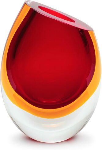Cá d'Oro Small Glass Vase Bicolor Brown/Amber Hand-Blown Murano-Style Art Glass - Model 96 in Kuwait