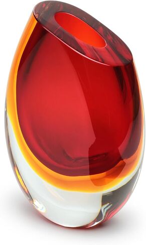 Cá d'Oro Small Glass Vase Bicolor Brown/Amber Hand-Blown Murano-Style Art Glass - Model 96 in Kuwait