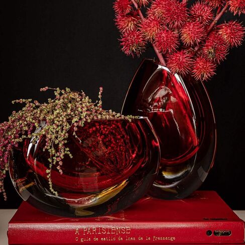 Cá d'Oro Small Glass Vase Bicolor Brown/Amber Hand-Blown Murano-Style Art Glass - Model 96 in Kuwait