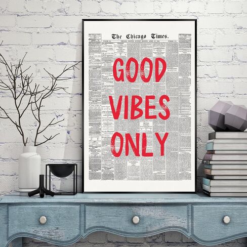 Retro Newspaper Posters Room Aesthetic Light Blue Preppy Canvas Wall Art Trendy Art Affirmation Quote Dream Until It's Your Reality Apartment Bedroom Decor 12x18inch Unframed in Saudi Arabia