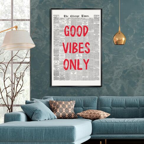 Retro Newspaper Posters Room Aesthetic Light Blue Preppy Canvas Wall Art Trendy Art Affirmation Quote Dream Until It's Your Reality Apartment Bedroom Decor 12x18inch Unframed in Saudi Arabia