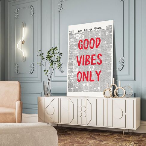 Retro Newspaper Posters Room Aesthetic Light Blue Preppy Canvas Wall Art Trendy Art Affirmation Quote Dream Until It's Your Reality Apartment Bedroom Decor 12x18inch Unframed in Saudi Arabia