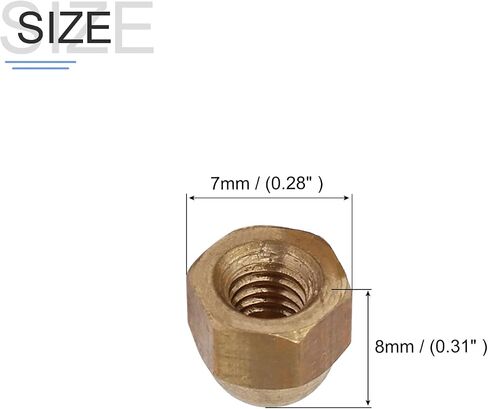METALLIXITY Acorn Cap Nuts(M4x0.7mm) 15Pcs, Brass Acorn Dome Cap Head Hex Nuts - for Industrial Mechanical Equipment, Gold Tone in Saudi Arabia