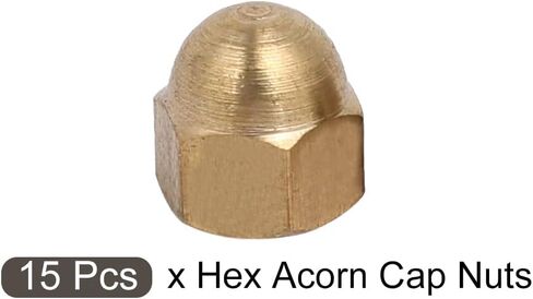 METALLIXITY Acorn Cap Nuts(M4x0.7mm) 15Pcs, Brass Acorn Dome Cap Head Hex Nuts - for Industrial Mechanical Equipment, Gold Tone in Saudi Arabia