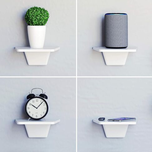 مجموعة أرفف عائمة صغيرة من Fytz Design مكونة من قطعتين - رف صغير أبيض للجدار بدون خيار رف مثقاب [رف لاصق] in Saudi Arabia