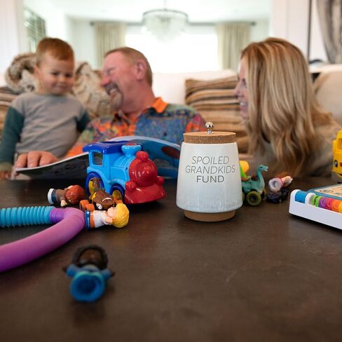 Pavilion Gift Company Weed-6.5" بنك توفير سيراميك، أزرق، بيج، بني in Kuwait