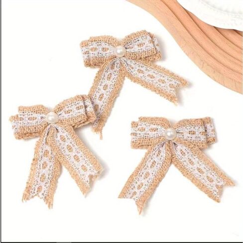 24 قطعة من زهور الخيش، 8 أنماط كلاسيكية مصنوعة يدويًا من زهرة الورد الريفية مع لؤلؤ صناعي لباقات يدوية الصنع لتزيين حفلات الزفاف وأعياد الميلاد، وديكورات العشاء in Kuwait