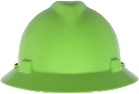 MSA V-Gard Full-Brim Hard Hat with Suspension - Polyethylene Shell, Superior Impact Protection and Self Adjusting Crown Straps - Standard Size Hard Hat in Kuwait