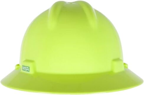 MSA V-Gard Full-Brim Hard Hat with Suspension - Polyethylene Shell, Superior Impact Protection and Self Adjusting Crown Straps - Standard Size Hard Hat in Kuwait