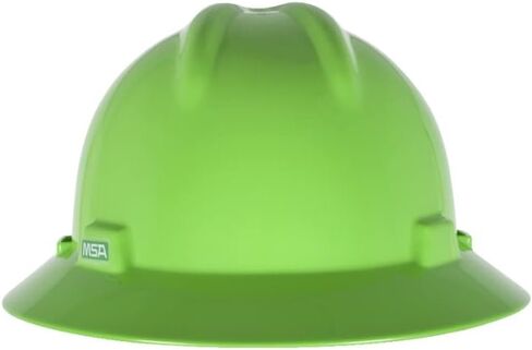 MSA V-Gard Full-Brim Hard Hat with Suspension - Polyethylene Shell, Superior Impact Protection and Self Adjusting Crown Straps - Standard Size Hard Hat in Kuwait