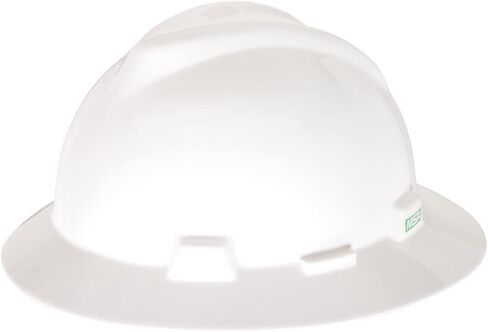 MSA V-Gard Full-Brim Hard Hat with Suspension - Polyethylene Shell, Superior Impact Protection and Self Adjusting Crown Straps - Standard Size Hard Hat in Kuwait