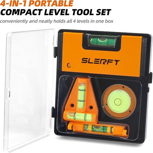 4-In-1 Portable Small Level Bubble Tool Set-Magnetic Pocket Level,T Level,Hanging Line Level,Circular Level,Accurate and Compact Mini Leveler Tool With Box. in Saudi Arabia