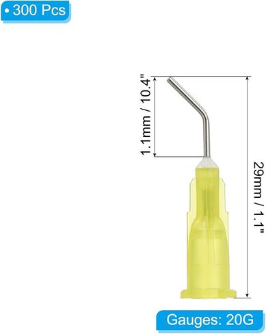 PATIKIL Blunt Tip Dispensing Needles with Bent Blunt Needle, 300 Pcs 0.4 Inch 18G Industrial Liquid Dispenser Needle with Lure Lock for Refilling Liquid Ink Adhesive Glue in Saudi Arabia