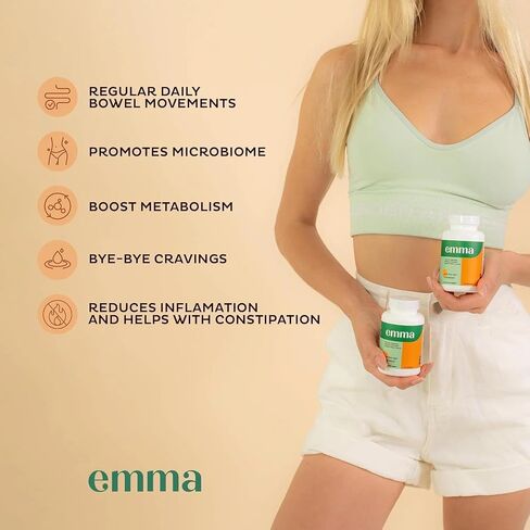 Emma Gut Health, Digestive Supplement, Advanced Probiotics for Digestive Balance, Natural Cleansing, Regulate Bowel - 60 Capsules in Saudi Arabia