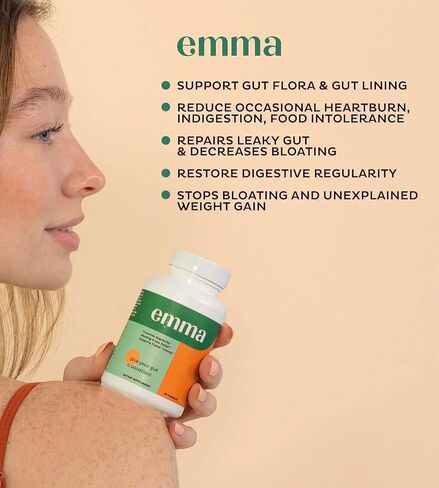 Emma Gut Health, Digestive Supplement, Advanced Probiotics for Digestive Balance, Natural Cleansing, Regulate Bowel - 60 Capsules in Saudi Arabia