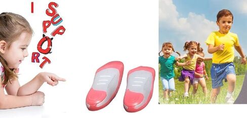 حشوات تقويم العظام من Dr A-Z Kiddos لنعال أحذية الأطفال، حشوات زيادة الارتفاع 3/4 دعم القوس، نعل داخلي للأطفال، نتوءات الكعب، تخفيف تعب القدمين - 7 بوصات in Saudi Arabia