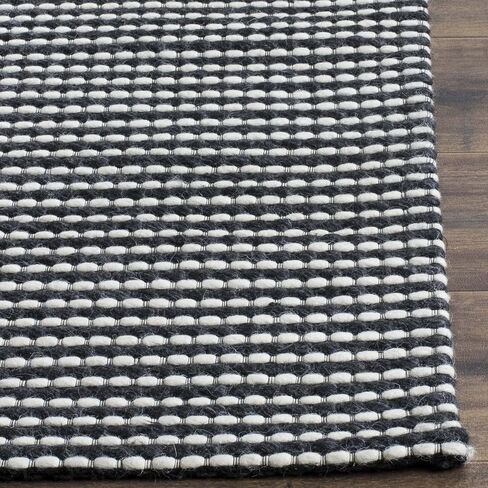 سجادة SAFAVIEH Natura Collection - 2'3" x 10'، عاجي وأسود، صوف مصنوع يدويًا، مثالية للمناطق ذات الحركة المرورية العالية في غرفة المعيشة وغرفة النوم (NAT801E) in Saudi Arabia