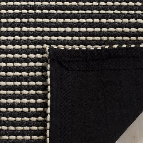سجادة SAFAVIEH Natura Collection - 2'3" x 10'، عاجي وأسود، صوف مصنوع يدويًا، مثالية للمناطق ذات الحركة المرورية العالية في غرفة المعيشة وغرفة النوم (NAT801E) in Saudi Arabia