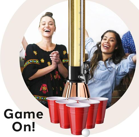 OGGI Beer Tower 3L/100oz - Beverage Dispenser with Spigot & Ice Tube, Margarita Tower, Mimosa Tower, Perfect Drink Dispensers for Parties, Drink Tower, Holds 6 Pints of Beer – Stainless in Saudi Arabia