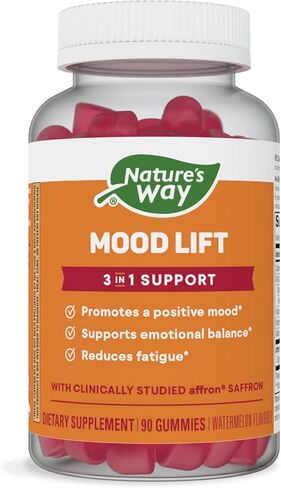 Nature's Way Mood Lift Gummies، تقلل من التعب*، مع الزعفران والزعفران وفيتامين D3، 90 علكة in Saudi Arabia