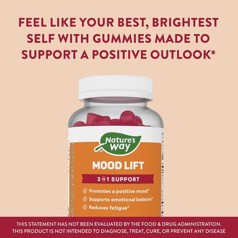 Nature's Way Mood Lift Gummies، تقلل من التعب*، مع الزعفران والزعفران وفيتامين D3، 90 علكة in Saudi Arabia