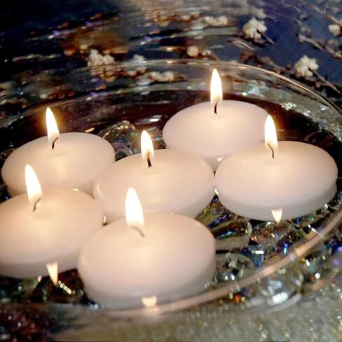3 inch White Floating Candles Bulk,36Pack Dripless Wax Unscented Wax 13-15Hours Burning, Wedding Party Candles,for Centerpieces Suitable for Cylindrical Vases,Swimming Pool,Restaurant Decoration in Saudi Arabia