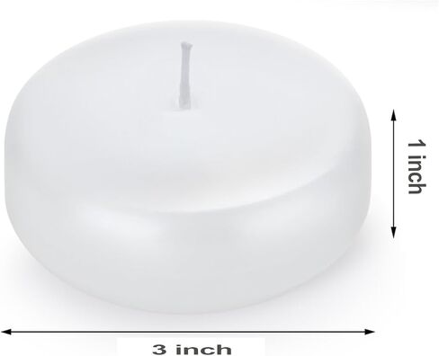 3 inch White Floating Candles Bulk,36Pack Dripless Wax Unscented Wax 13-15Hours Burning, Wedding Party Candles,for Centerpieces Suitable for Cylindrical Vases,Swimming Pool,Restaurant Decoration in Saudi Arabia