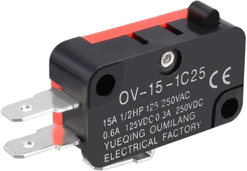uxcell 5PCS OV-15-1C25 15A 125/250V AC 3 Terminals Snap Button Type Micro Limit Switch in Saudi Arabia