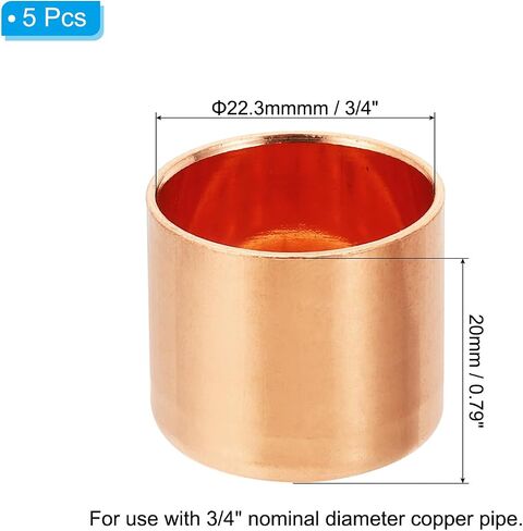 PATIKIL 1" Copper Pipe End Cap, 1Pcs Copper Fitting Cap Sealing Sweat Plug Solder Connection for Plumbing HVAC Air Conditioner in Kuwait