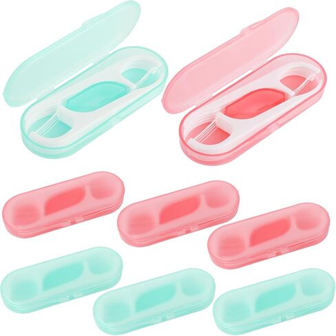 Portable Floss Picks Case, 6 Travel Floss Sticks Box with 60 Pcs Small Dental Flosser Picks Holder Toothpicks Dispenser for Home Travel Cleaning Teeth Oral Care Handy Tool Teeth Cleaning in Saudi Arabia