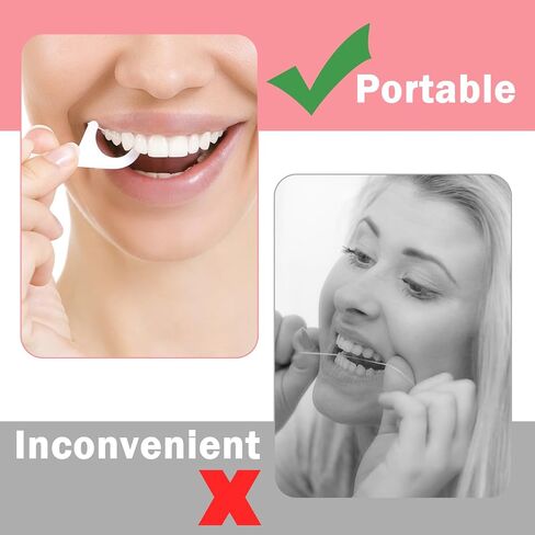 Portable Floss Picks Case, 6 Travel Floss Sticks Box with 60 Pcs Small Dental Flosser Picks Holder Toothpicks Dispenser for Home Travel Cleaning Teeth Oral Care Handy Tool Teeth Cleaning in Saudi Arabia