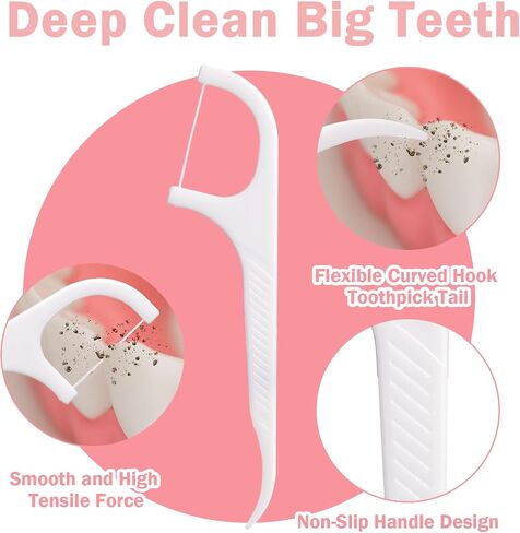 Portable Floss Picks Case, 6 Travel Floss Sticks Box with 60 Pcs Small Dental Flosser Picks Holder Toothpicks Dispenser for Home Travel Cleaning Teeth Oral Care Handy Tool Teeth Cleaning in Saudi Arabia