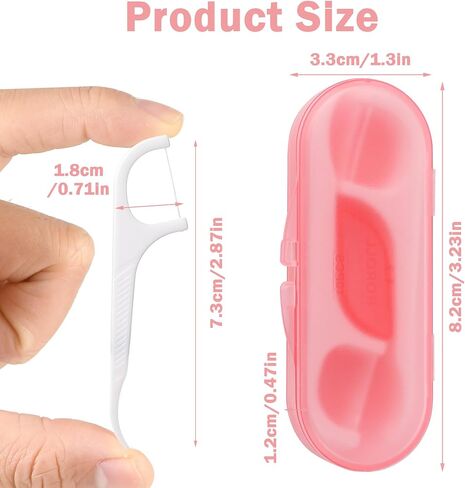 Portable Floss Picks Case, 6 Travel Floss Sticks Box with 60 Pcs Small Dental Flosser Picks Holder Toothpicks Dispenser for Home Travel Cleaning Teeth Oral Care Handy Tool Teeth Cleaning in Saudi Arabia