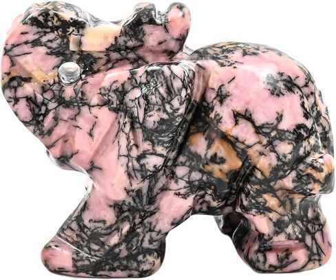 WHAL&YUNE تمثال فيل أفينتورين أخضر من الكريستال الطبيعي منحوتة من الأحجار الكريمة للمنزل والمكتب فنغ شوي ديكور هدية محظوظة - 1.5 بوصة in Kuwait