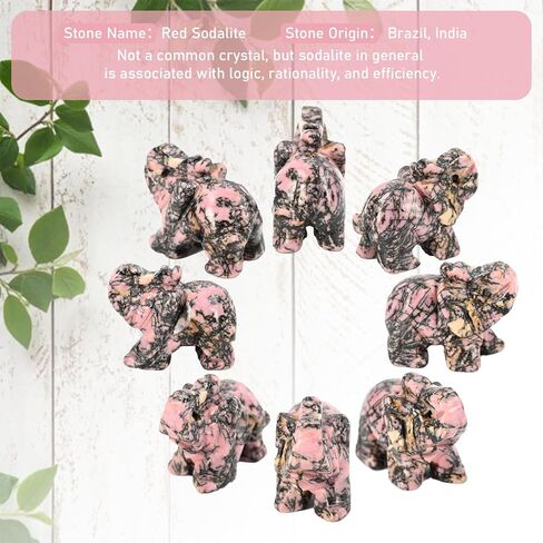 WHAL&YUNE تمثال فيل أفينتورين أخضر من الكريستال الطبيعي منحوتة من الأحجار الكريمة للمنزل والمكتب فنغ شوي ديكور هدية محظوظة - 1.5 بوصة in Kuwait