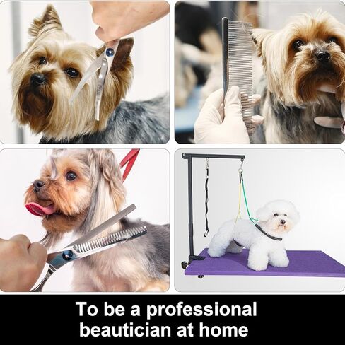 Wikdey Adjustable Dog Grooming Arm with Clamp,2 No Sit Haunch Holder&Loop Noose.20-35.5inches Height,Foldable Dog Grooming Table Arm for Small Dogs&Puppies,Arm for Grooming Tables in Kuwait