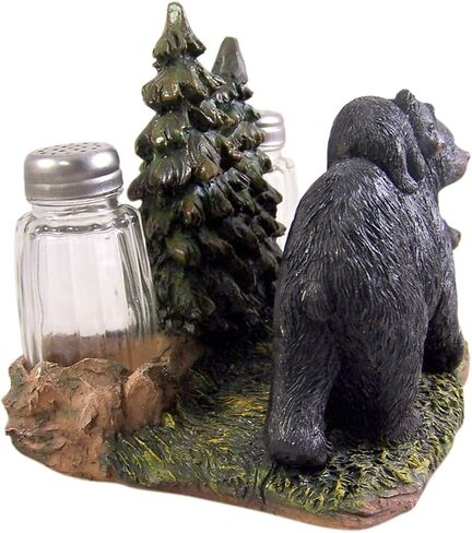 Black Bear With Cubs Salt and Pepper Shaker and Napkin Holder 5 1/4 Inch (Shakers Included) in Saudi Arabia