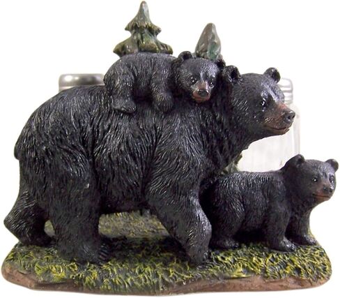 Black Bear With Cubs Salt and Pepper Shaker and Napkin Holder 5 1/4 Inch (Shakers Included) in Saudi Arabia