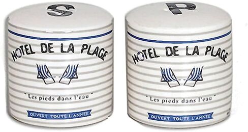 مجموعة سيراميك مستوحاة من فرنسا فندق De La Hotel Plage Beach Salt & Pepper Shaker in Kuwait