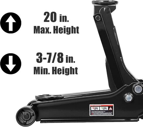 Torin Low Profile Hydraulic Floor Jack with Dual Quick Lift Pump, 4 Ton (8,000 lb) Capacity, Black in Saudi Arabia