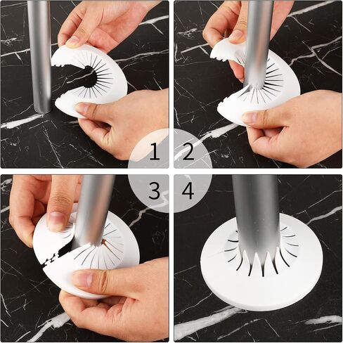 4 PCS Plastic Escutcheon Plate, 30mm-55mm Water Pipe Cover Decoration, Drain Line Cover Collar, Water Drain Tube Cover, Flange Pipe Cover (1.18-2.16inch) in Saudi Arabia