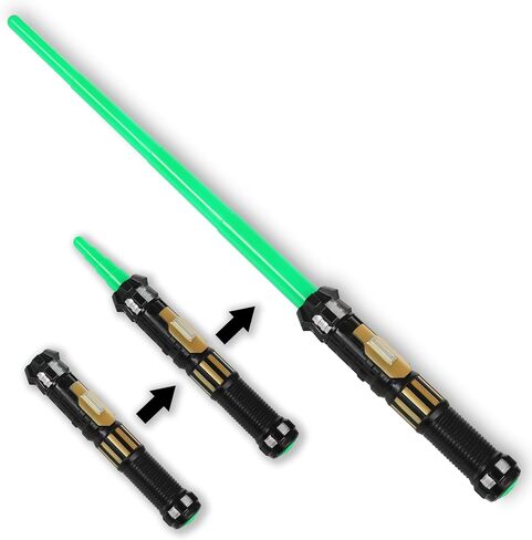 لعبة MewduMewdu Lightsaber مع أضواء إلكترونية وتأثير صوت FX للأطفال والكبار، لعبة سيف ضوء LED أحمر قابلة للتوسيع للعب الأدوار (منسحبة بالكامل) in Kuwait